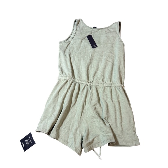 NWT Lulus Small‎ Perfect Lazy Day Sage Green Sleeveless Drawstring Lounge Romper - Picture 8 of 10